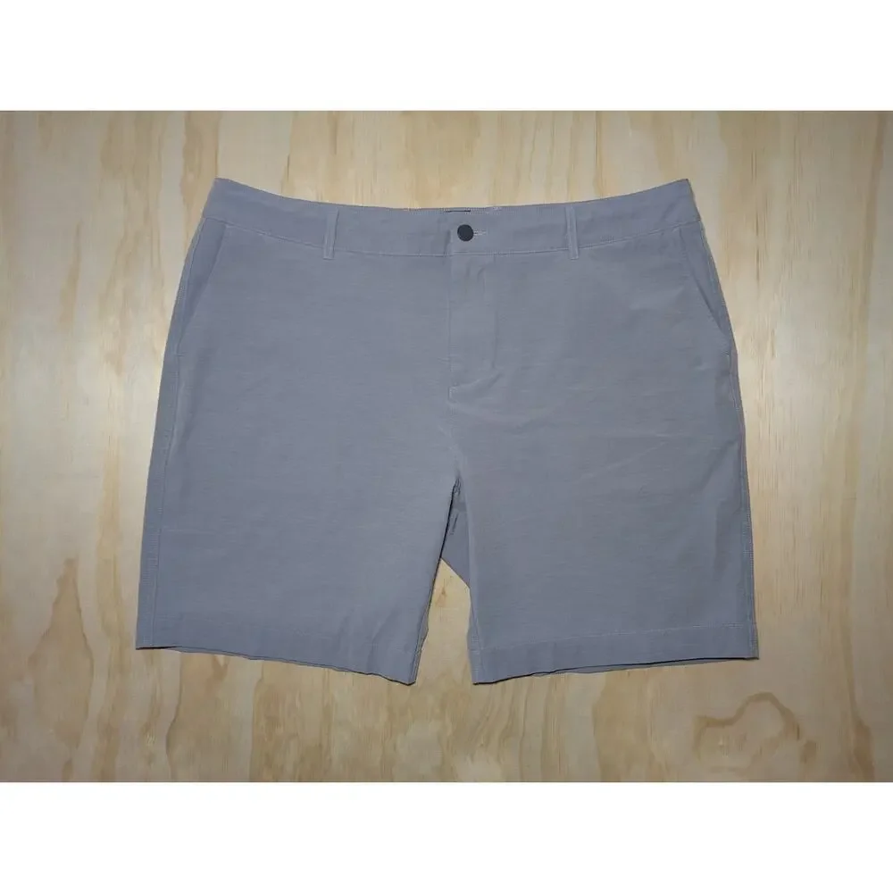Faherty Men's 40 All Day Shorts Grey Hybrid Stretch Flat Front Casual Surf